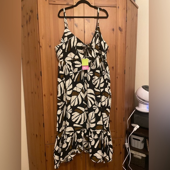 Natural botanical print midi dress, 2022 limited release Tabitha Brown at Target - Picture 1 of 4